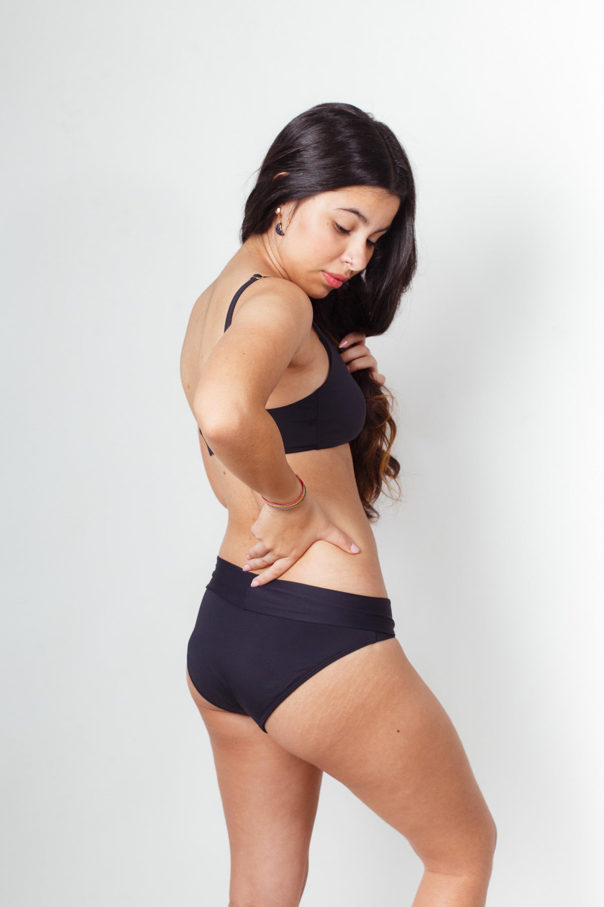 Conjunto Calcinha Absorvente e Biquíni Menstrual - Primeiros Ciclos - Hot Pant Fluxo Super Intenso - Preto