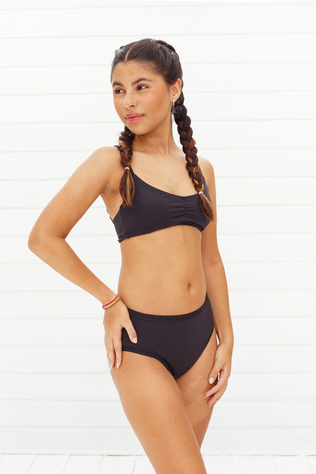 Conjunto Calcinha Absorvente e Biquíni Menstrual - Primeiros Ciclos - Fluxo Super Intenso - Preto