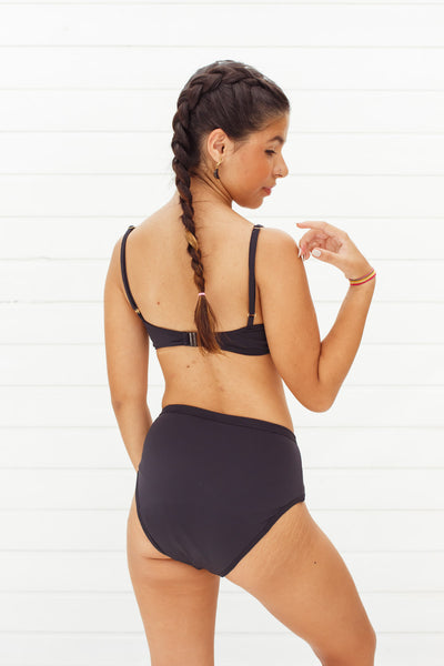 Conjunto Calcinha Absorvente e Biquíni Menstrual - Primeiros Ciclos - Fluxo Super Intenso - Preto