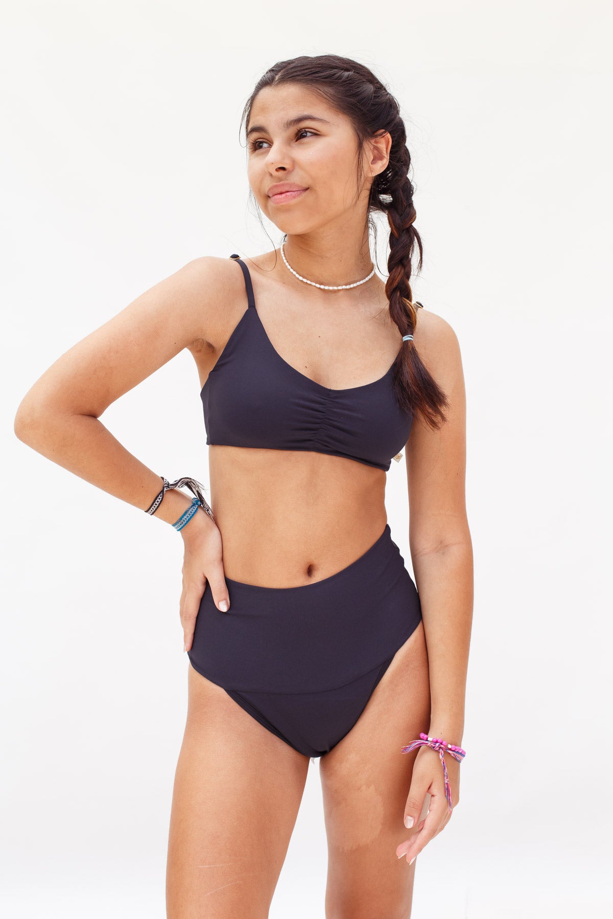 Conjunto Calcinha Absorvente e Biquíni Menstrual - Primeiros Ciclos - Fluxo Moderado - Preto